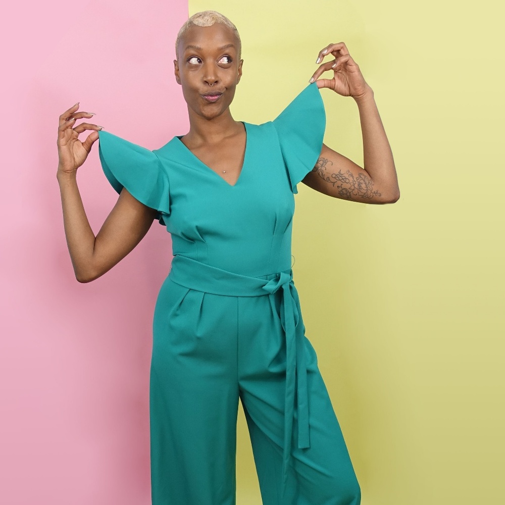 Antonio Melani Flutter Sleeve Jumpsuit | size 8